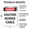 Signmission Caution Buried Cable Danger Sign, Plastic, 7in W x 10in L, 2PK OS-2PACK-DS-P-710-V-2277 - alternate 5